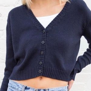 Brandy Melville Blue Cropped Sweater